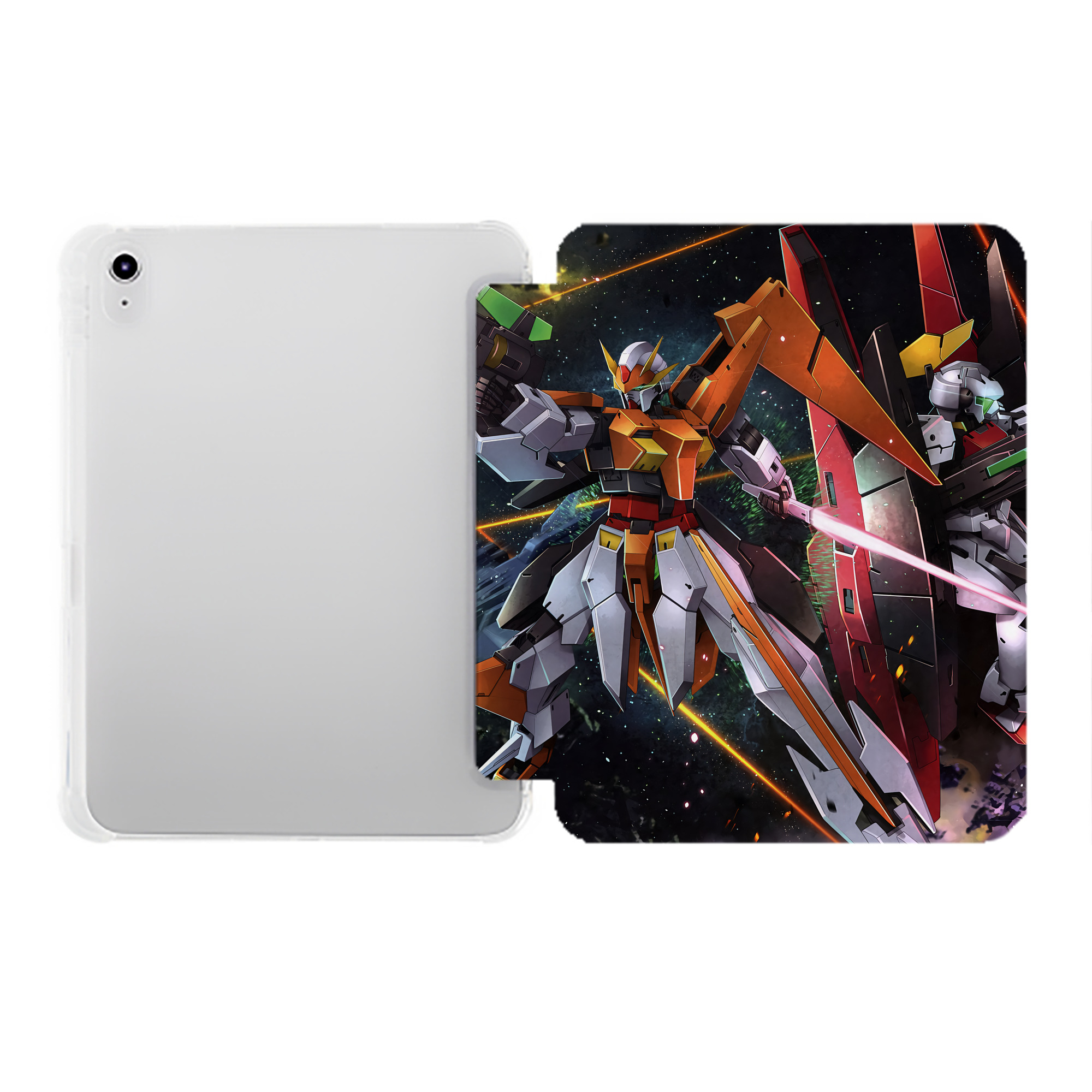 （画像用） 機動戦士ガンダム Mobile Suit Gundam IPad ケース ペン収納付き 三つ折りスタンド PUレザー×シリコン 対応機種9.5/10.5/10.9インチ